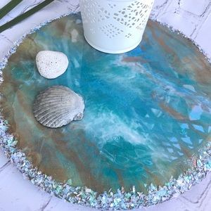 Beautiful Beach theme tray/ accent decor